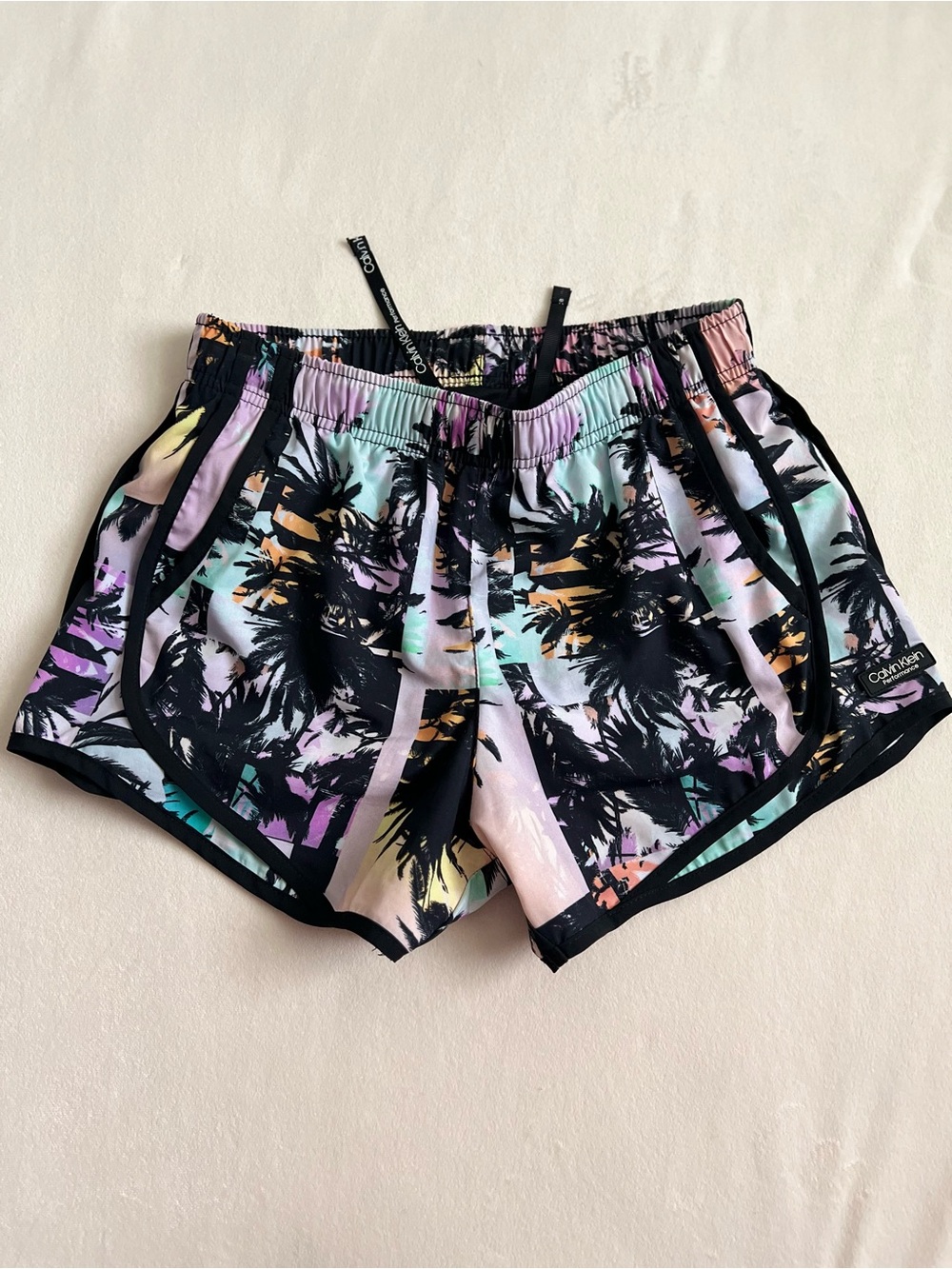 Calvin Klein Pastel Tropical Print Athletic Shorts Size XS